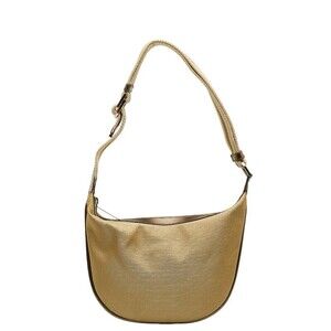 Gucci Hobo Shoulder Bag Gold Canvas Leather